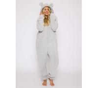 Loungeable Women's Sherpa XL Ears Teddy All In One in Silver Loungeable Silver XL