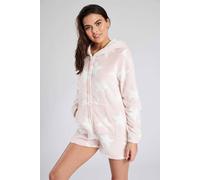 Loungeable Women's Star Embossed Hooded Romper/Pocket in Pink | Size: XL Loungeable Pink XL
