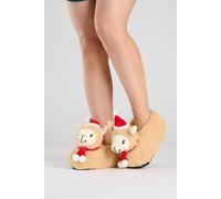 Loungeable Women's Christmas Llama Slipper in Beige | Size: 3-4 Loungeable Beige 3-4