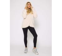 Loungeable Women's Cosy Borg Fleece Hooded Lounge Cardigan in Cream | Size: Large Loungeable Cream L
