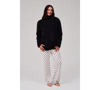Loungeable Women's Cosy Borg Fleece Quarter Zip Lounge Jumper in Black | Size: Large Loungeable Black L