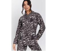 Loungeable Women's Leopard Zip Top & Wide Leg Trouser Set | Size: XS Loungeable Multicolor XS