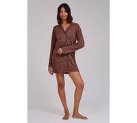 Loungeable Women's Marl Brushed Knit Rib Nightie in Brown | Size: Small Loungeable Brown S