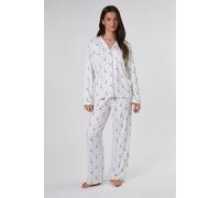 Loungeable Women's Paris Ooh Lala Printed Traditional Long Sleeved Pyjamas in White | Size: Small Loungeable White S