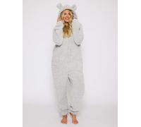 Loungeable Women's Sherpa XL Ears Teddy All In One in Silver Loungeable Silver XL