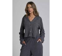 Loungeable Women's Soft Fuzzy Cardigan in Grey | Size: Large Loungeable Grey L