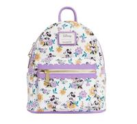 Loungefly Backpacks Disney Minnie Mouse All Over Print Floral Mini Backpack Purple