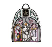 Loungefly Backpacks Disney The Nightmare Before Christmas Jack Sally and Zero Stained Glass Mini Backpack Black/Charcoal
