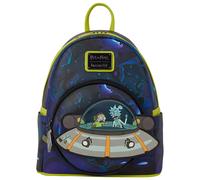 Loungefly Rick And Morty Space Cruiser Mini Backpack | Glow-in-the-dark mini backpack with Space Cruiser design, zipper charm, sturdy metal hardware, and themed lining.