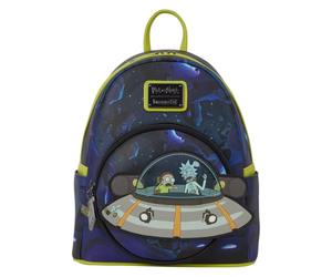 Loungefly Cartoon Network: Rick and Morty - Space Cruiser - Mini Backpack with Zipper Charm - Glow-in-the-Dark - Collectible Bags