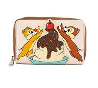 Loungefly - Disney Chip & Dale Cherry On Top Women's Faux Leather Wallet with Applique Design, Zipper Closure