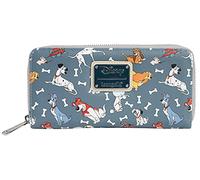 Loungefly Disney Dogs Faux Leather Zip Around Wallet, Grey, One Size