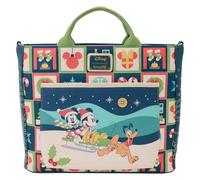 Loungefly Disney Mickey and Minnie Holiday Convertible Tote Backpack Official Product