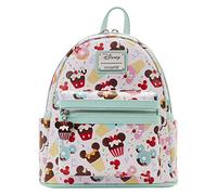 Loungefly Disney Mickey and Minnie Mouse Sweet Treats All Over Print Womens Double Strap Shoulder Bag Purse, Multi, One Size