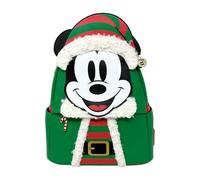 Loungefly Disney Mickey Mouse Elf Holiday Christmas Womens Double Strap Shoulder Bag Purse, Green, M