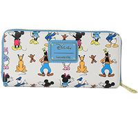 Loungefly Disney Mickey Mouse Friends Forward and Backward Mini Backpack Wallet, Blue