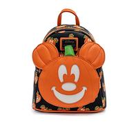 LOUNGEFLY Disney Mickey-O-Lantern Womens Double Strap Shoulder Bag Purse, Multicolor, One Size