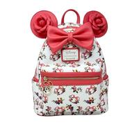 Loungefly Disney Minnie Mouse Roses Allover Print Womens Double Strap Shoulder Bag Purse
