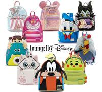 Loungefly Disney Movie Series Belle Donald Duck Mickey Winnie Marie Cat Dumbo Eeyore Ariel Peter Pan Mini Backpack and Wallet Red