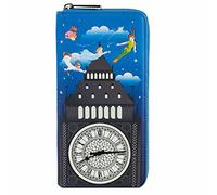 Loungefly - Disney Peter Pan Glow Clock Wallet - Blue, Vegan Leather, Zip-around, Glow in the Dark, Unisex-Adults, Wallet