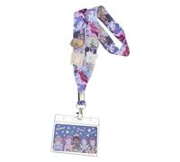 Loungefly Disney Princess Manga Style Lanyard with Card Holder with Pins