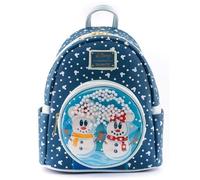 Loungefly Disney Snowman Mickey & Minnie Mouse Snow Globe Backpack Bag