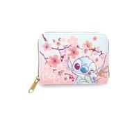 Loungefly Disney Stitch & Scrump Cherry Blossoms Mini Zipper Wallet LIGHT BLUE NONE