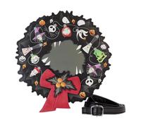 Loungefly Disney The Nightmare Before Christmas Figural Wreath Crossbody Bag Black/charcoal