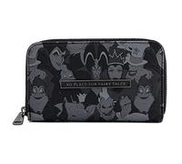 Loungefly - Disney Villains Debossed All Over Print Zip Around Wallet - Black - Unisex - Adult Women - 2 Section - 2 Pocket - Zipper Closure - Faux Leather - 6" X 4" X 4" - Officially Licensed