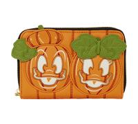 LOUNGEFLY Donald And Daisy Jack-O-Lantern Zip Around Wallet - Disney