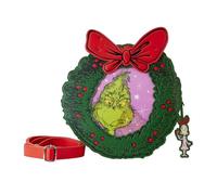 Loungefly Dr Seuss Grinch Christmas Wreath Figural Crossbody Bag Green