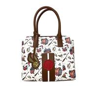 Loungefly Harry Potter Hogwarts Tattoo Print Crossbody Satchel Handbag Purse, White, L
