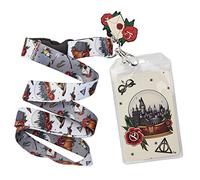 Loungefly Harry Potter Tattoo Art All Over Print Lanyard with Letter to Hogwarts Charm
