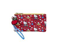 Loungefly Hello Kitty 50th Anniversary Classic AOP Nylon Pouch Wristlet Red