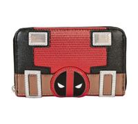 Loungefly Marvel Deadpool Metallic Collection Cosplay Zip Around Wallet Red