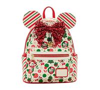 Loungefly Minnie Mouse Christmas Holiday Themed Womens Double Strap Shoulder Bag Purse, White