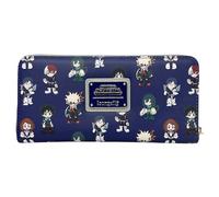 Loungefly My Hero Academia Allover Print MHA Zip Around Wallet, Blue, M, Zippered Wallet