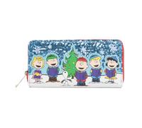 Loungefly Peanuts Charlie Brown and Friends Caroling Sequin Wallet