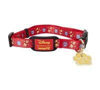 Loungefly Pets Disney Winnie The Pooh Dog Collar (Small, Red, Animal Print, Nylon, Hunny Pot, Crown, Enamel Pawprint Charm, Small Dog)