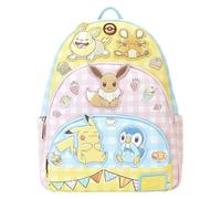 Loungefly Pokémon Café Triple Pocket Backpack | Pokemon Cafe Sweet Treats with Piplup, Dedenne, Yamper, Eevee, Pikachu