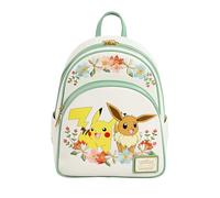Loungefly Pokemon - Pikachu & Eevee - Floral Mini Backpack - Premium Vegan Leather - Gift Idea - Official Merchandise - for Boys, Girls Men and Women - Anime Fans
