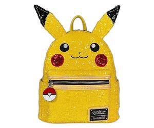 Loungefly Pokemon - Pikachu - Sequin Mini Backpack - Premium Vegan Leather - Gift Idea - Official Merchandise - for Boys, Girls Men and Women - Anime Fans