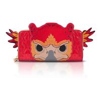 Loungefly Pop! Harry Potter Fawkes Phoenix Cosplay Zip-Around Wallet, Red, Zip Around Wallet
