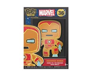 Loungefly POP! Large Enamel Pin MARVEL: GINGERBREAD - Iron Man - IRON MAN - Marvel Comics Enamel Pins - Cute Collectable Novelty Brooch - for Backpacks & Bags - Gift Idea - Comic Books Fans