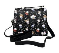 Loungefly Sanrio Hello Kitty Zodiac Allover Print Crossbody Satchel Handbag Purse, Black, M