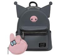Loungefly Sanrio Kuromi and My Melody Best Friends Forever Exclusive Mini-Backpack with Coin Purse, Black, Mini, Mini Backpack