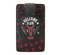 Loungefly Stranger Things Hellfire Club Unisex-Adult Cardholder, Red, Faux Leather, Embossed, 4 Compartments, 4 Card Slots, Slim, Black