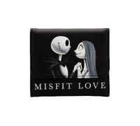 Loungefly The Nightmare Before Christmas Jack & Sally Misfit Love Mini Flap Wallet BLACK NONE