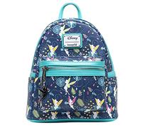 Loungefly Women's Disney Teal Tinkerbell Glow in the Dark Allover Print Double Strap Shoulder Bag Purse