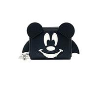 Loungefly X LASR Exclusive Disney Mickey Bat Zip Wallet - Black - Fashion Accessory Cute Wallet Halloween Bats Goth Festival Rave, S
